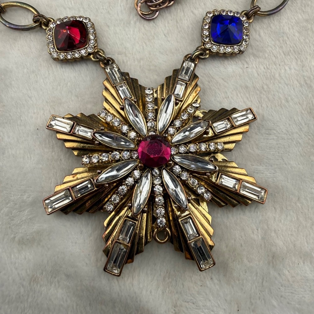 Erickson‎ Beamon Rocks Necklace Cross Gold Tone Rhinestone 34" - Picture 4 of 12